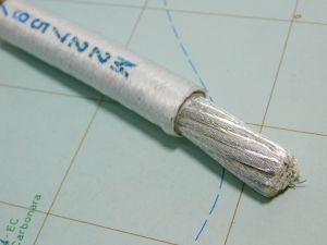 Cavo 1xAWG1/0 (54mmq.)  M22759/4-01 rame argentato isolamento Fiberglass PTFE teflon bianco